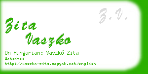 zita vaszko business card
